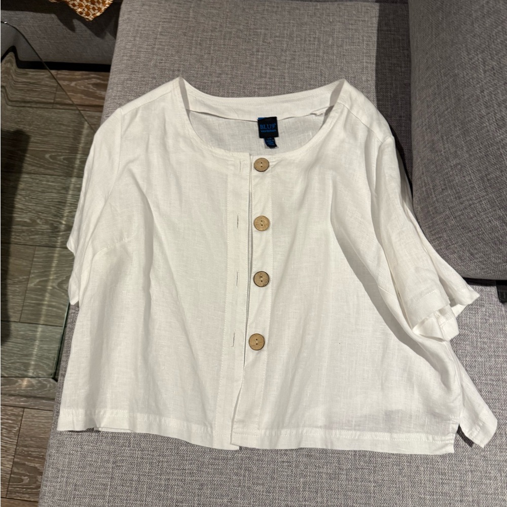 Relaxed White Button-Down Camisole